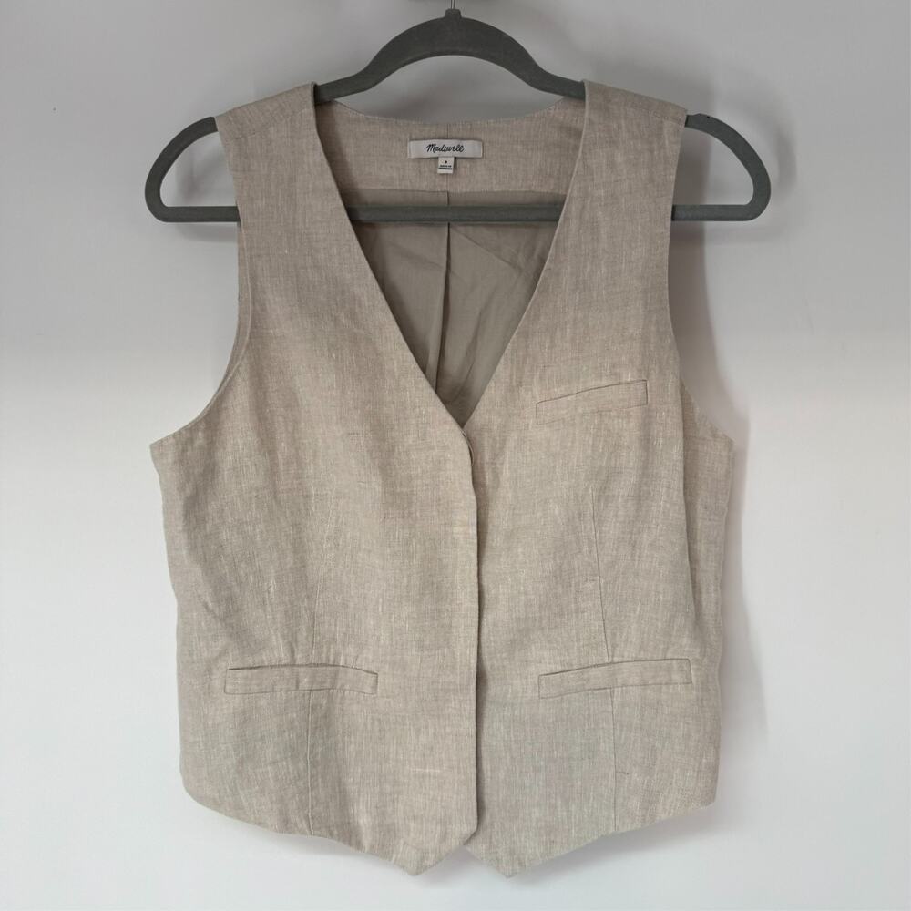 Madewell Beige Linen Vest